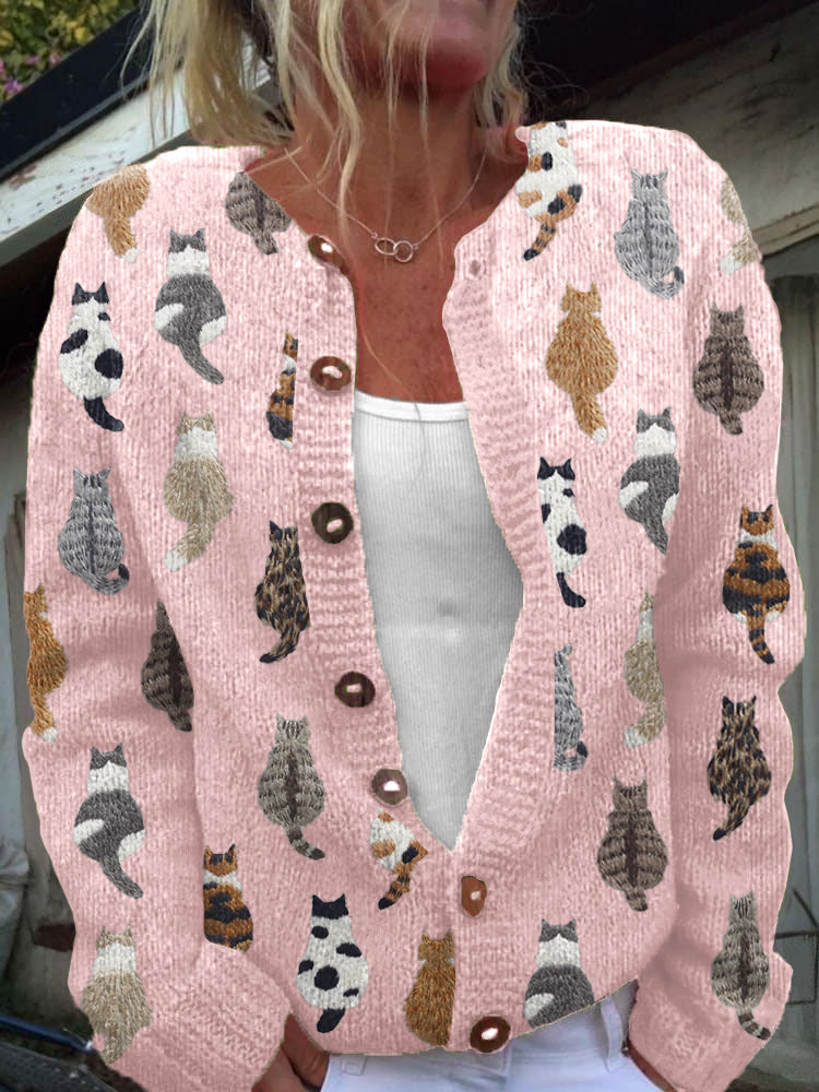 Venlora Mode® | De Kattenprint Cardigan